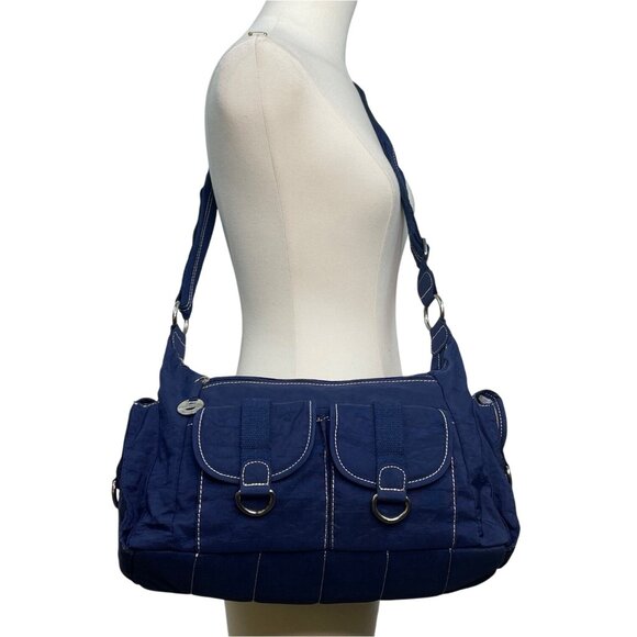Travelon Navy Blue Nylon Multiple Pockets & Adjustable Strap Crossbody Bag Sz M - Picture 2 of 12